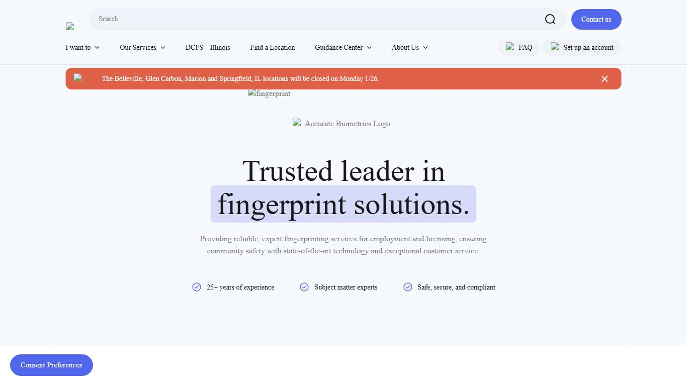 Accurate Biometrics Fingerprinting Services and Solutions